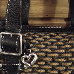 Brighton black and brown woven purse